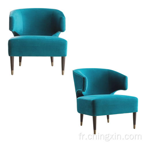 Chaises de loisirs en gros chaise d'accent à bras en tissu en velours